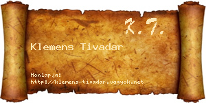Klemens Tivadar névjegykártya