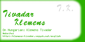 tivadar klemens business card